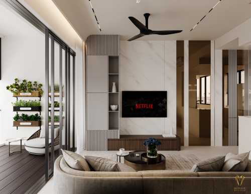 Contemporary Living Room at antares condo