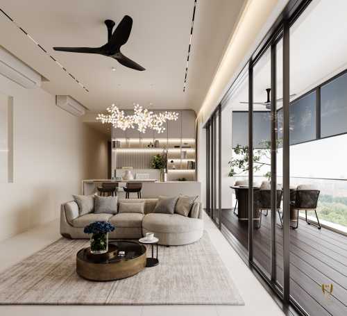 Contemporary Living Room at antares condo