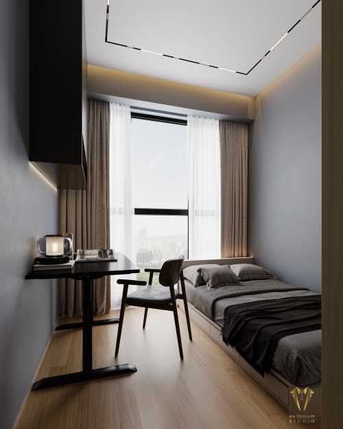 Contemporary Bedroom at antares condo