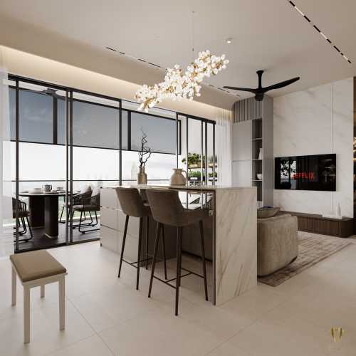 Contemporary Living Room at antares condo