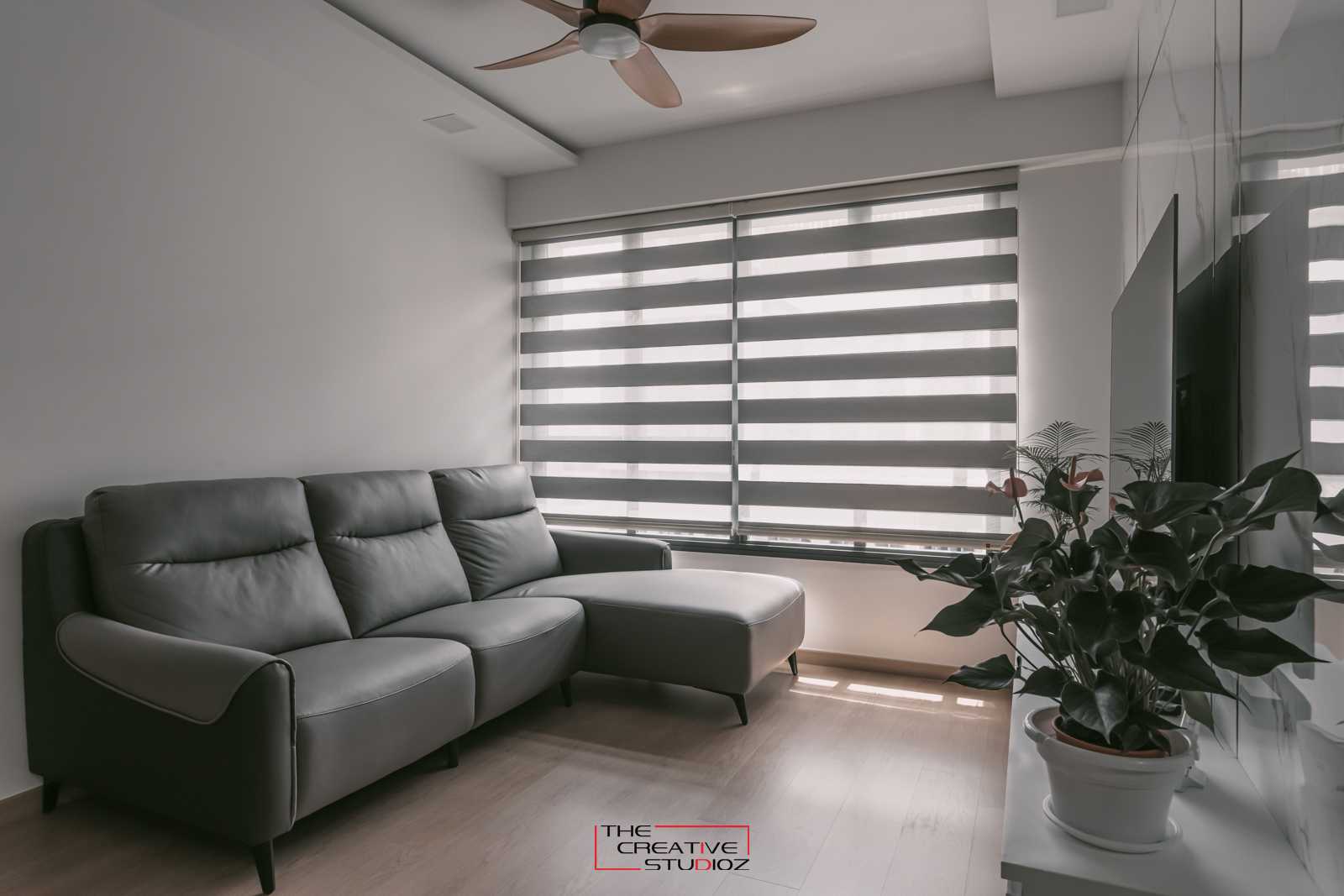 Modern Living Room with Vinyl Flooring and Feature Wall