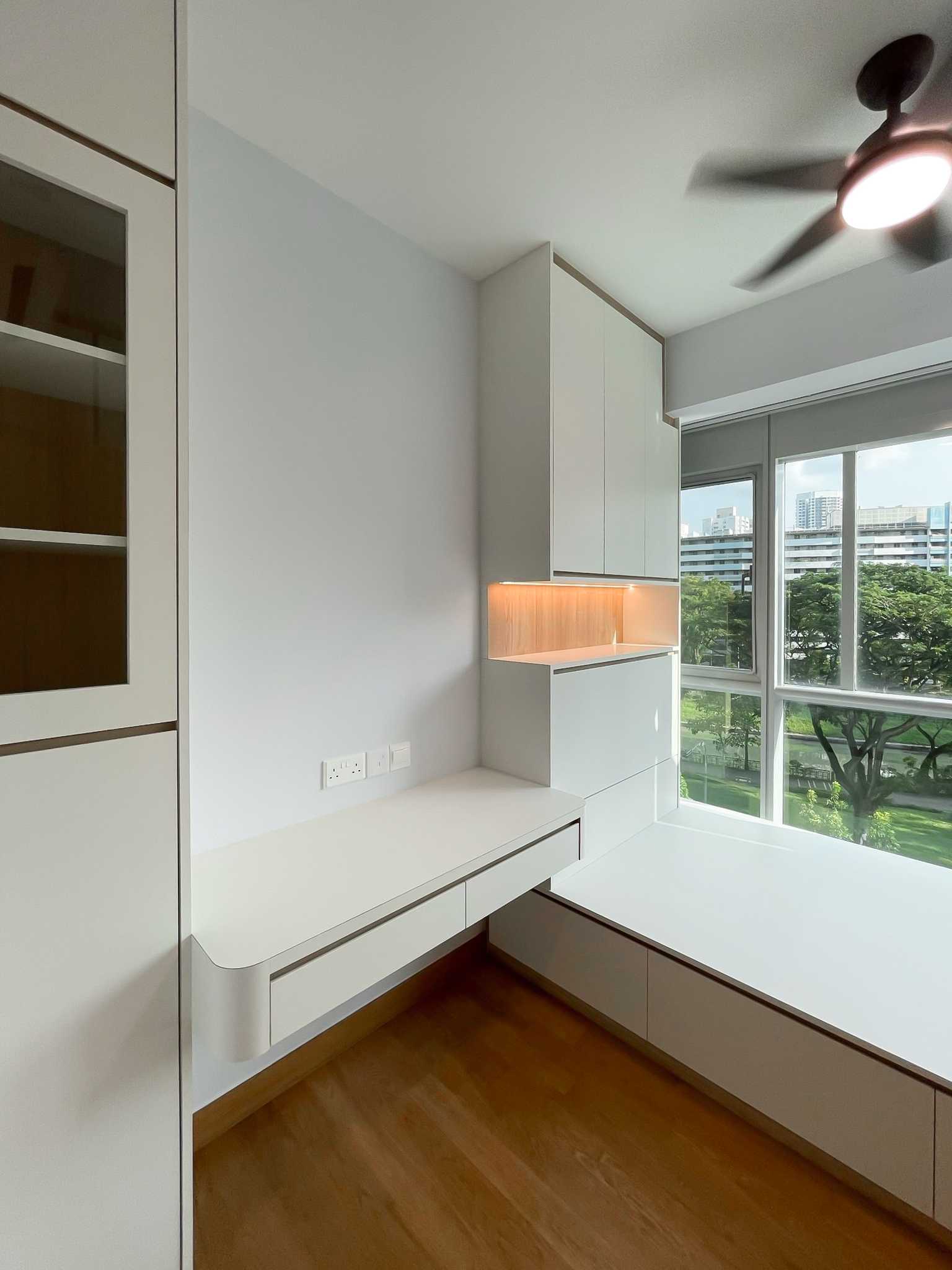Scandinavian Bedroom with Wardrobe and Built-in Bed