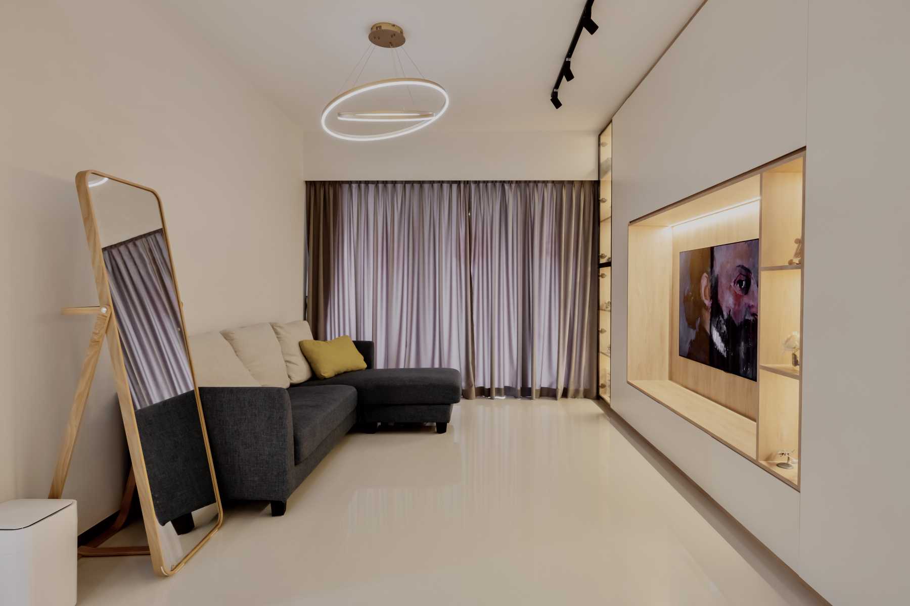 Modern Living Room with TV Console and Sofa