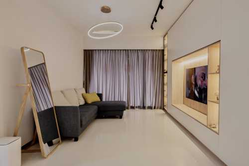 Modern Living Room at 758 Bedok Reservoir Road, Waterfront Gold