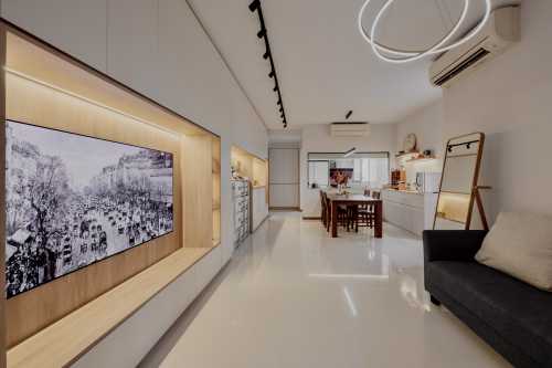 Modern Living Room at 758 Bedok Reservoir Road, Waterfront Gold