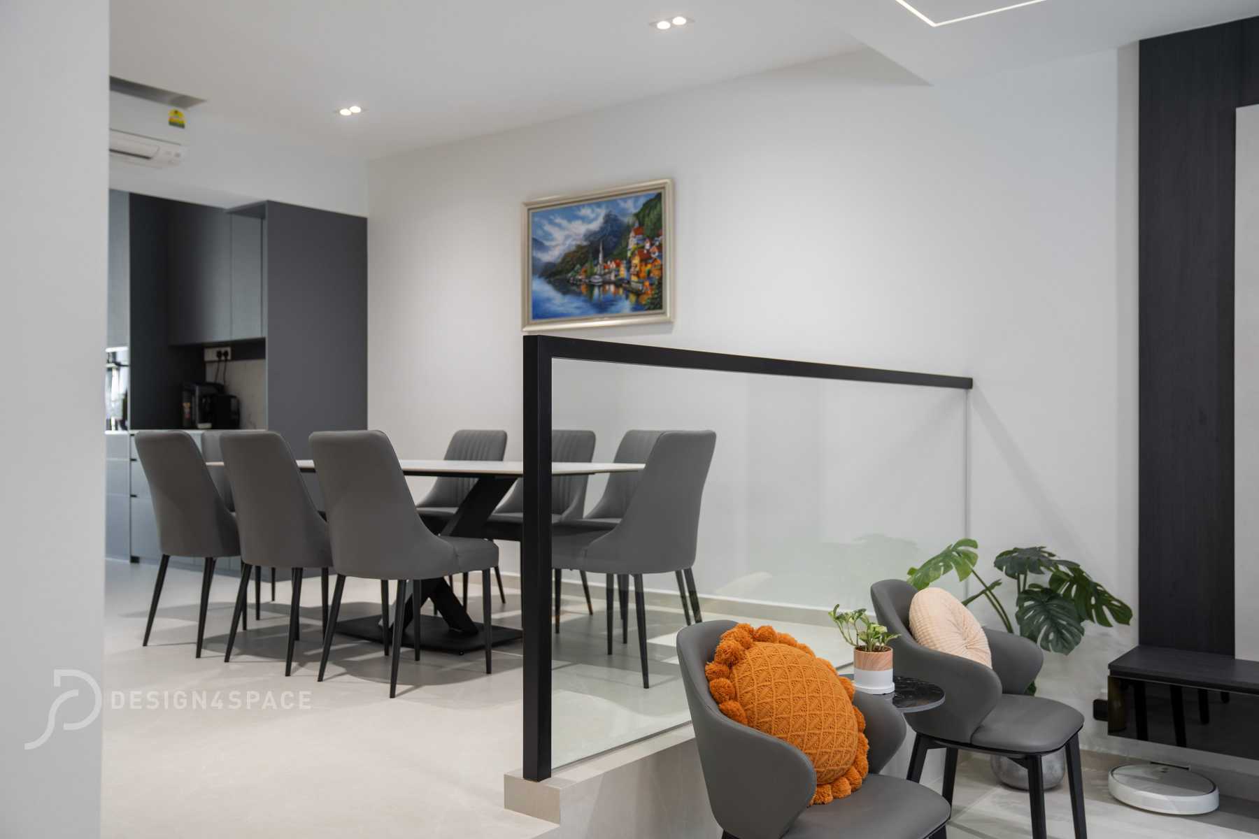 Modern Dining Room with Dining Table and Dining Chairs