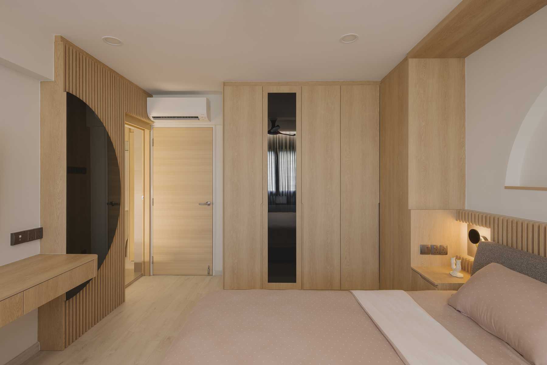 Modern Bedroom with Feature Wall and Wardrobe