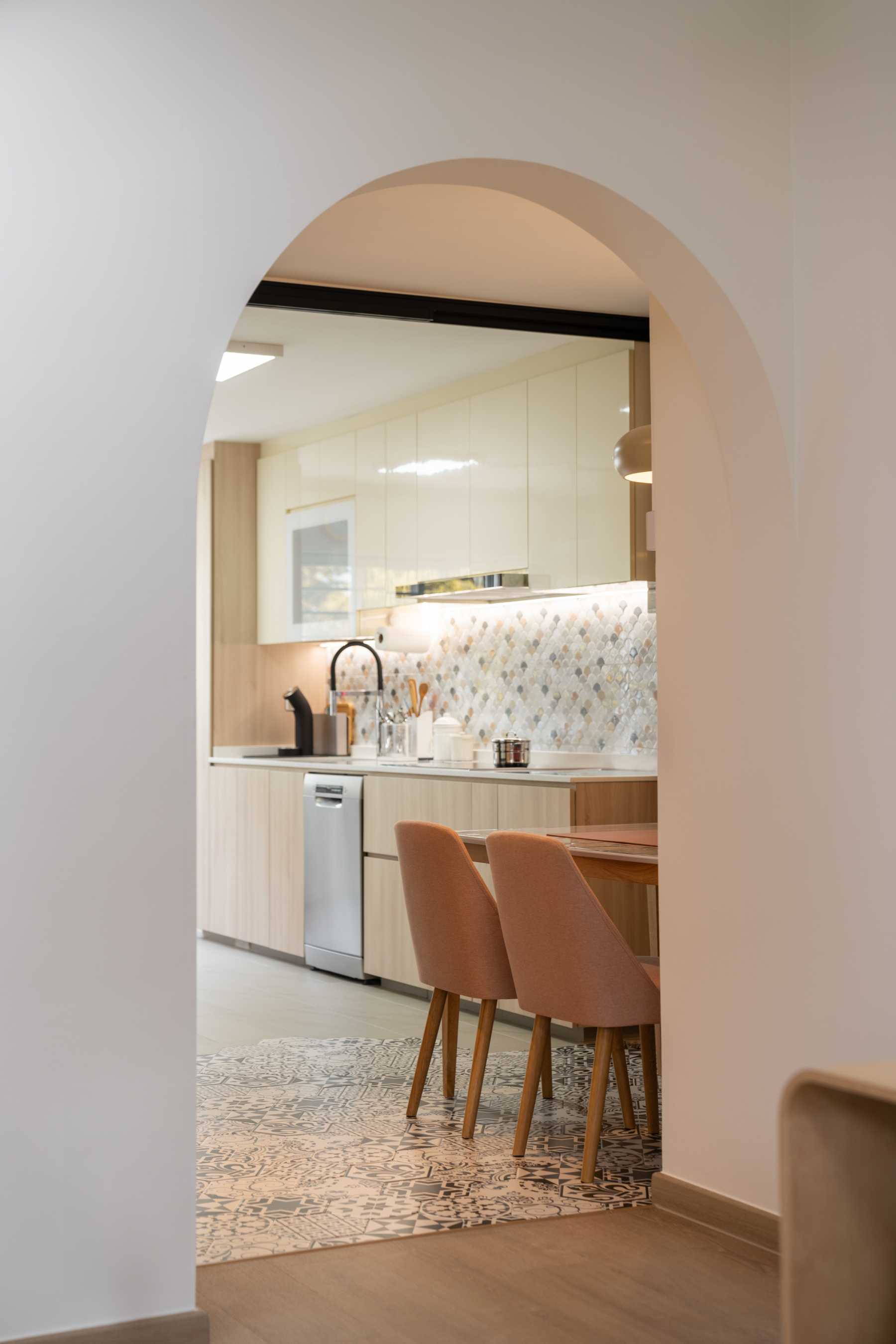 Scandinavian Kitchen with Kitchen Window and Kitchen Island
