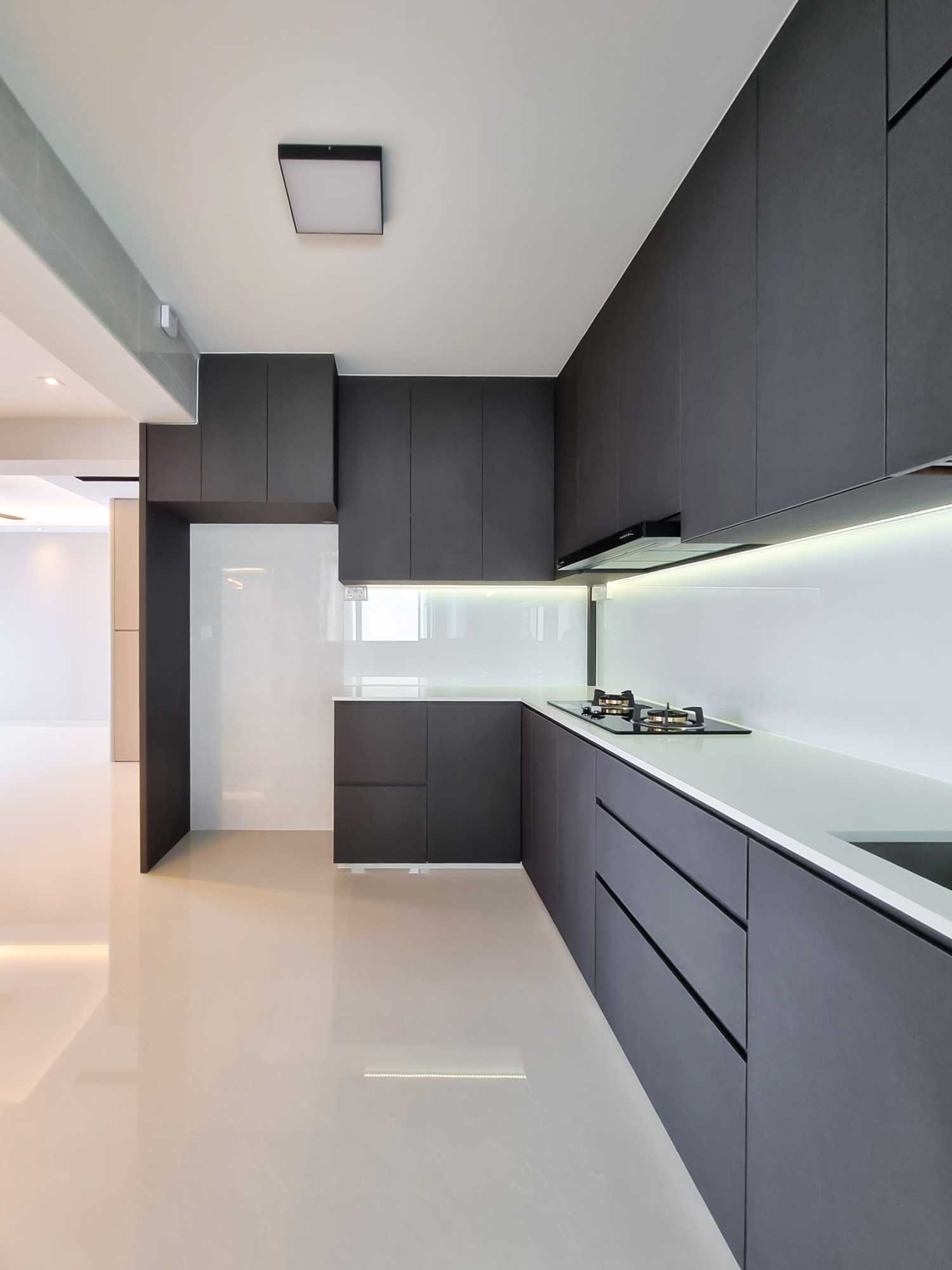 Modern Kitchen with Kitchen Accessories and Paintings