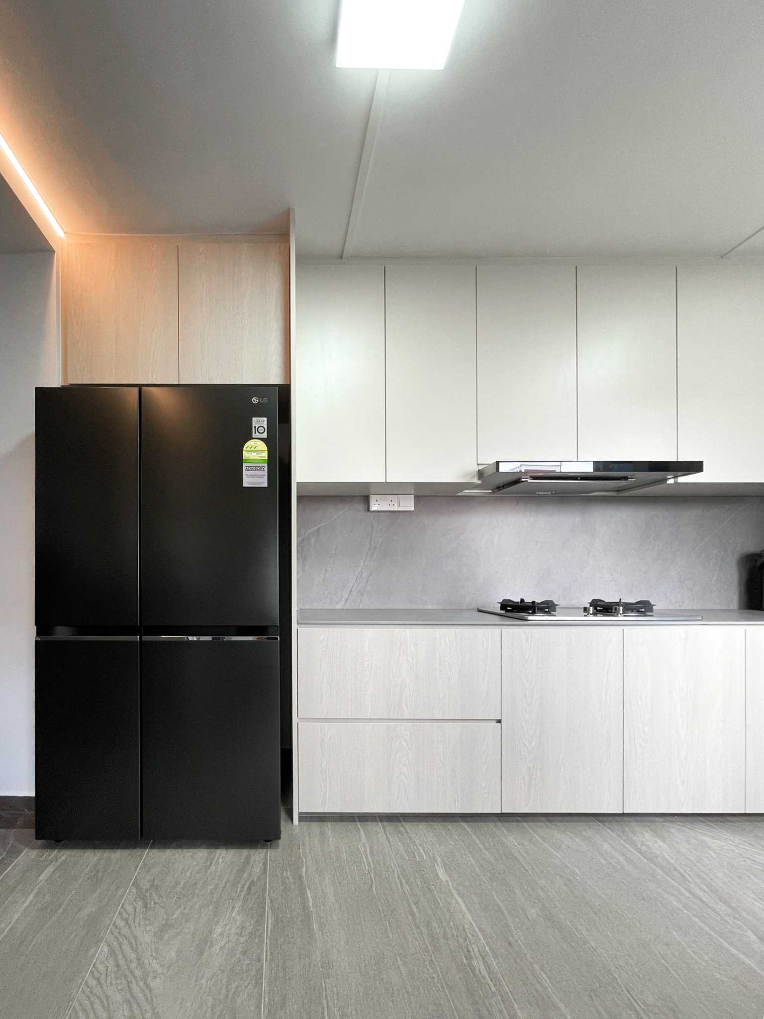 Scandinavian Kitchen with Kitchen Accessories and Paintings