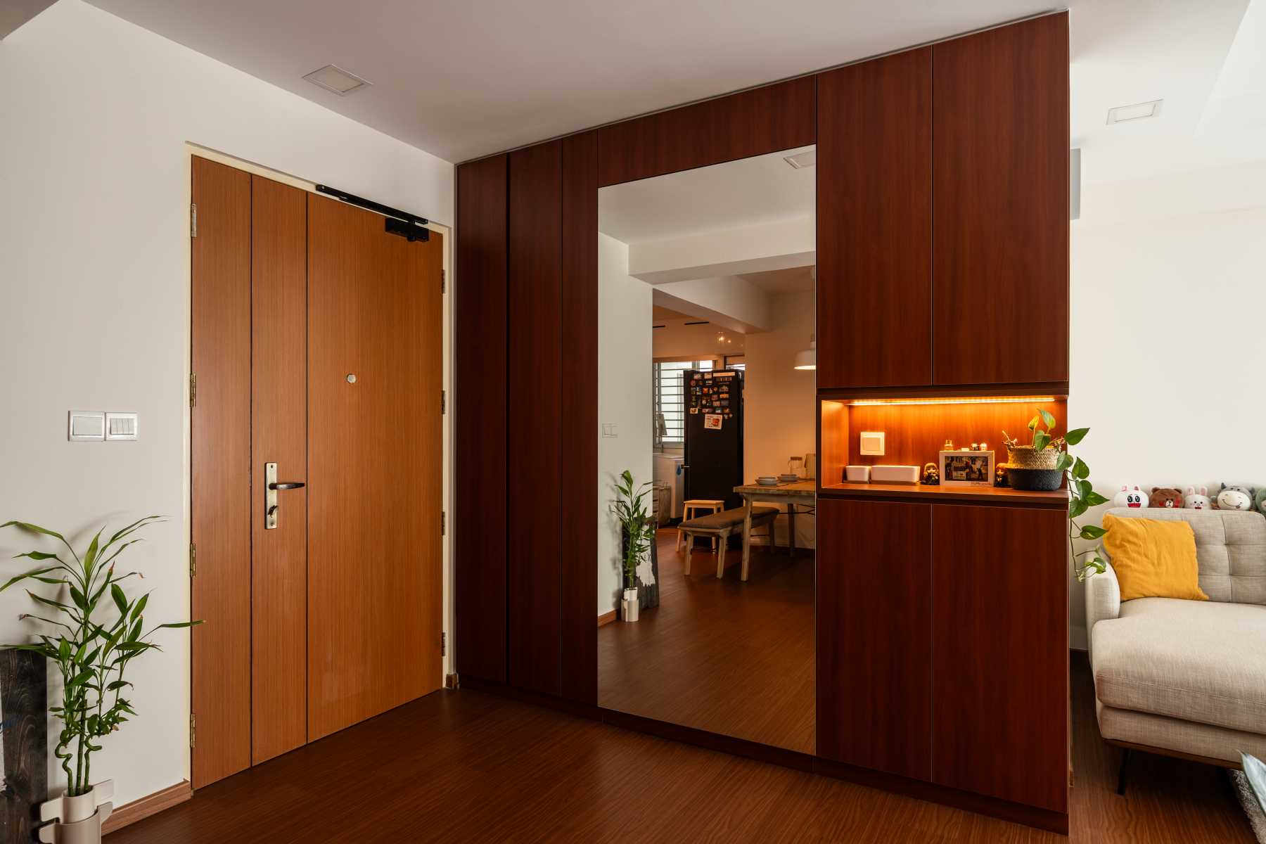 Modern Living Room with TV Console and Feature Wall