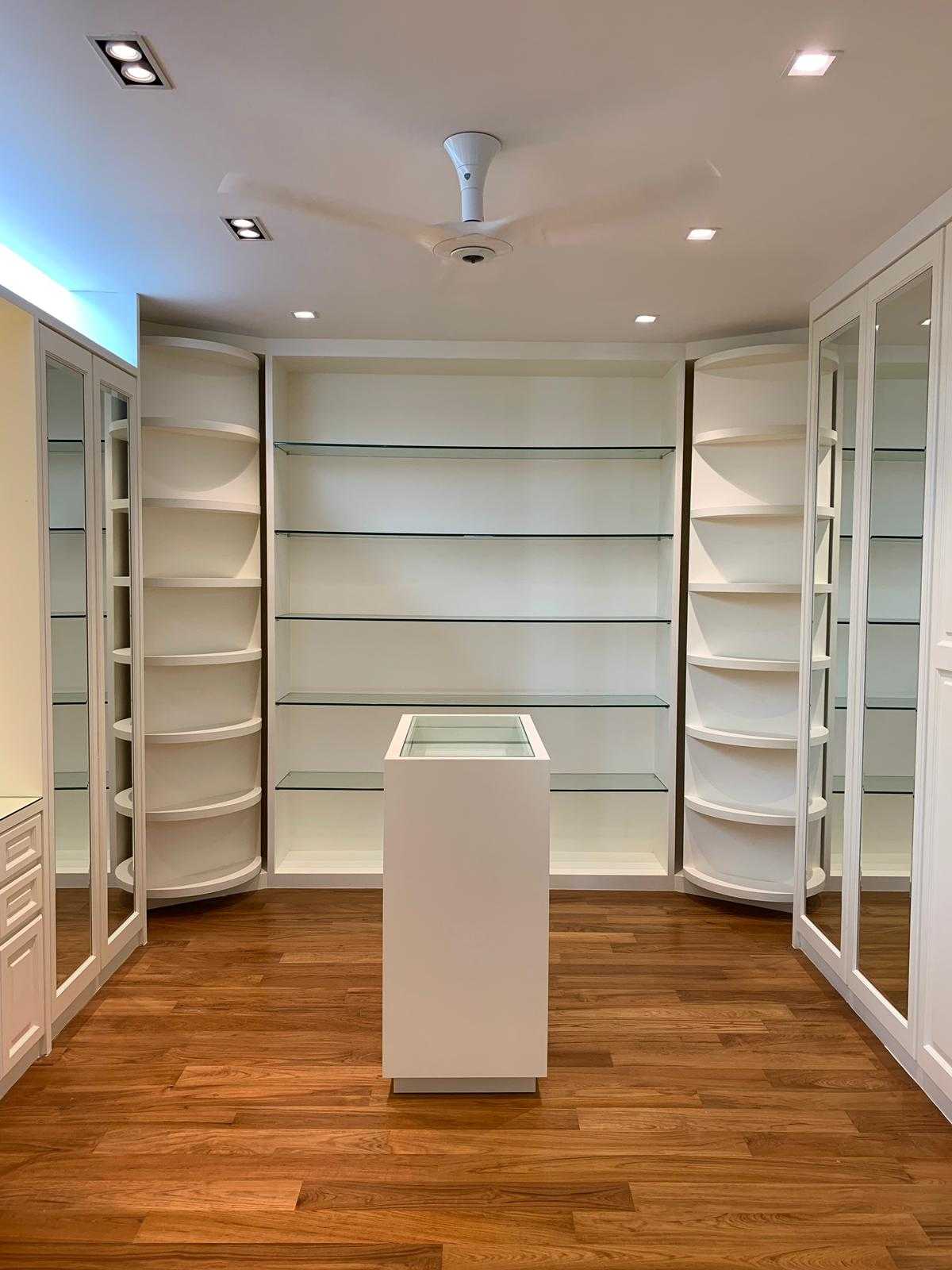 Modern Bedroom with Parquet Floor and Closet