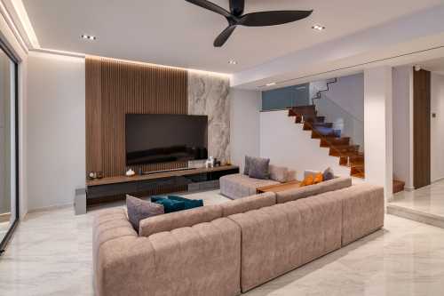 Contemporary Living Room at 34 lorong changi 107