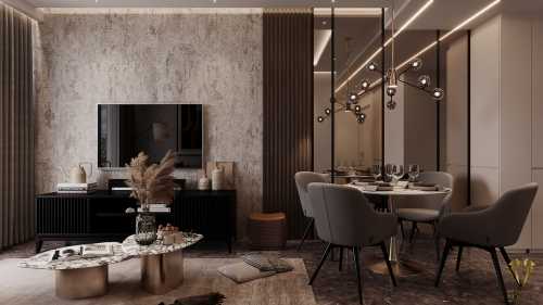 Contemporary Living Room at riviere condo