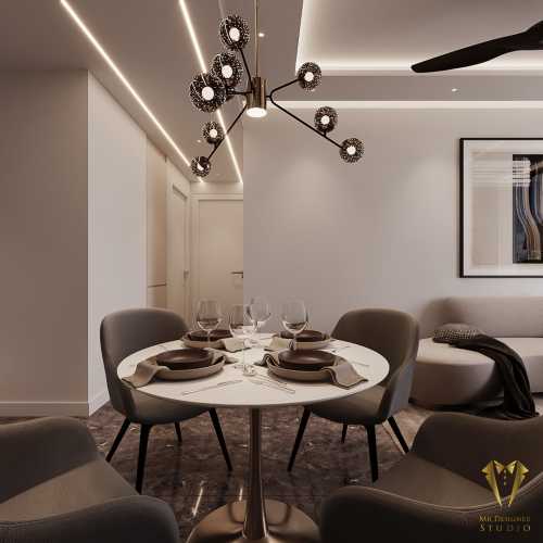 Contemporary Dining Room at riviere condo