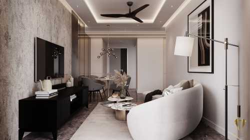 Contemporary Living Room at riviere condo