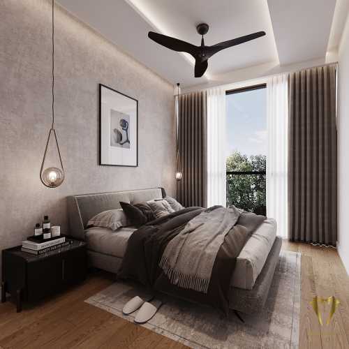 Contemporary Bedroom at riviere condo
