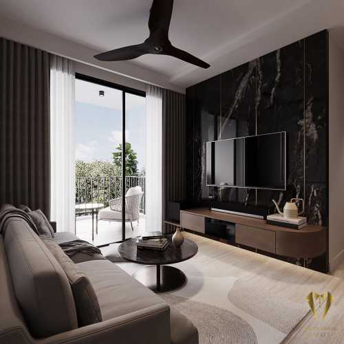 Contemporary Living Room at Florence condo