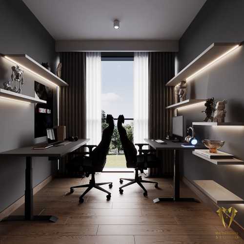 Contemporary Bedroom at Florence condo