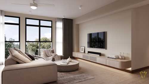 Contemporary Living Room at tengah park clover