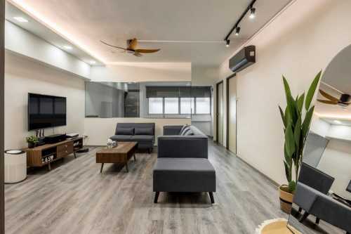 Contemporary Living Room at Residential Pasir Ris