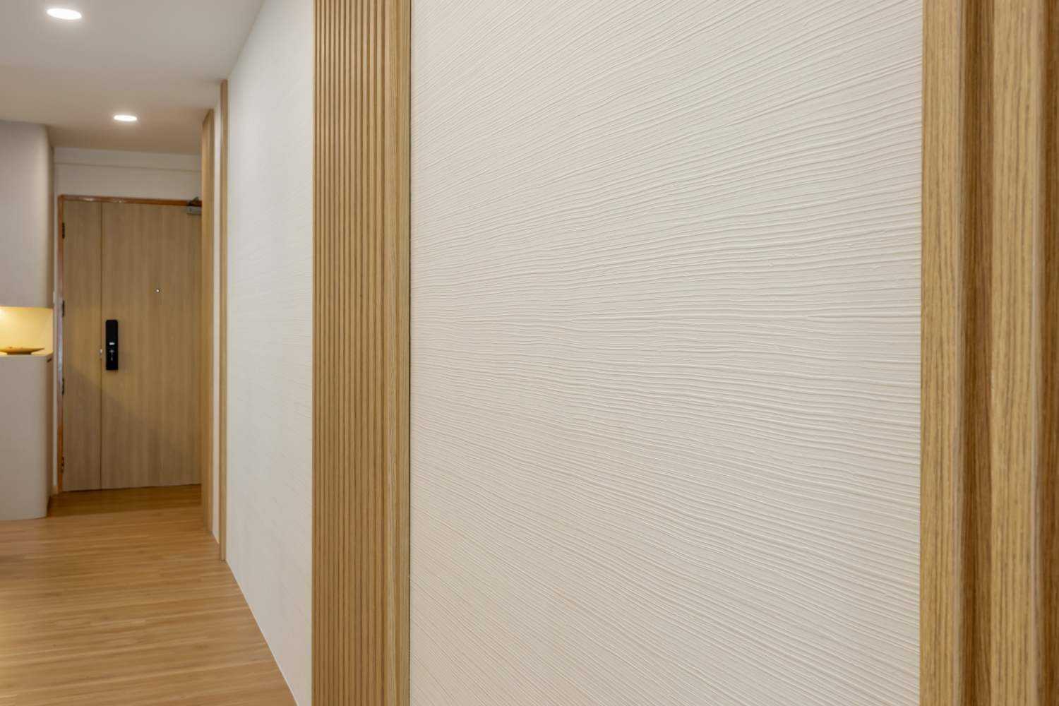 Contemporary Living Room with Feature Wall and Lighting