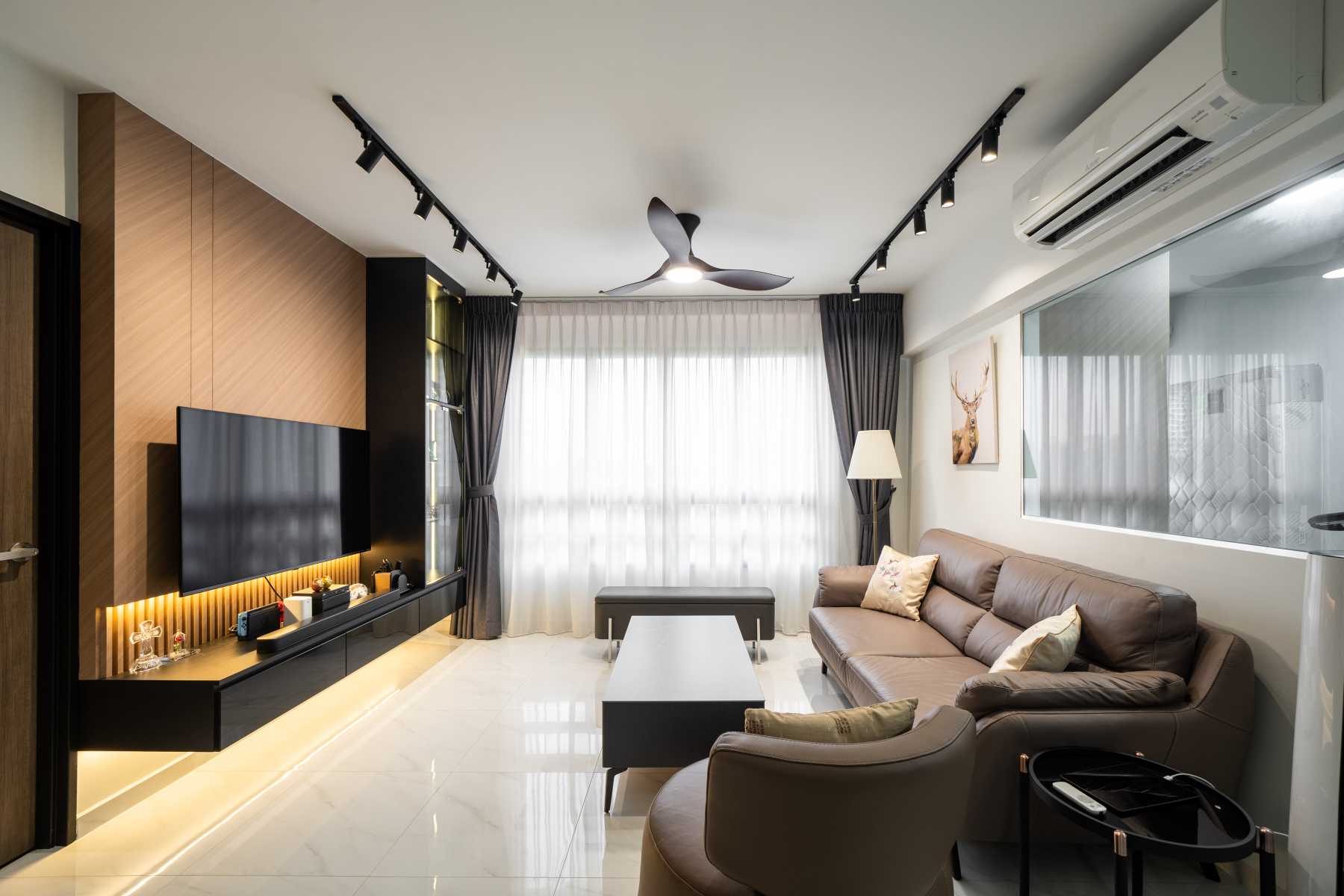 Modern Living Room with Feature Wall and Coffee Table