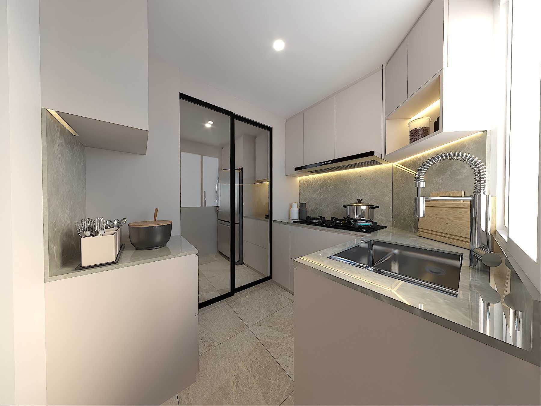 Minimalist Kitchen with Countertop and Kitchen Window
