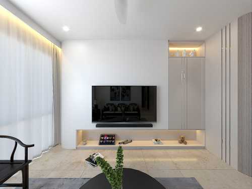 Minimalist Living Room at The Eden at Tampines