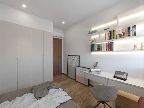 Minimalist Bedroom at The Eden at Tampines