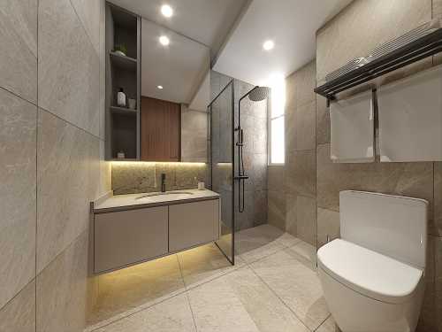 Minimalist Bathroom at The Eden at Tampines