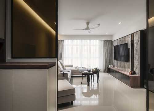 Contemporary Living Room at 425B Northshore Crescent  (Liz)