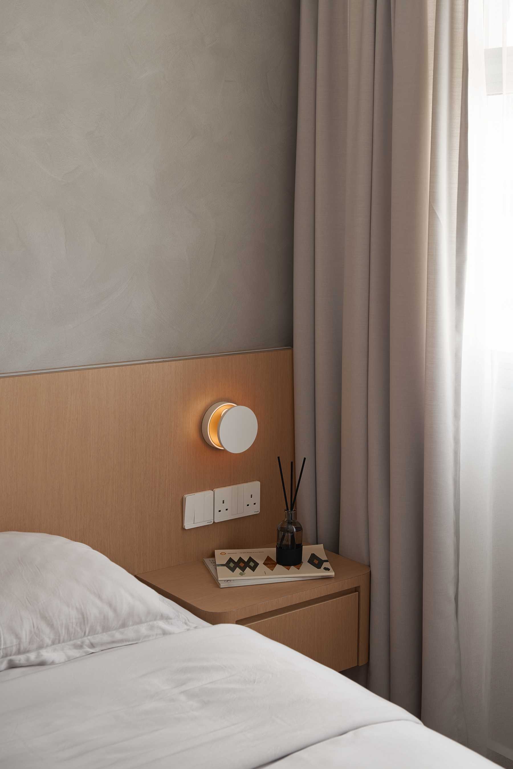 Scandinavian Bedroom with Bedside Table and Lighting