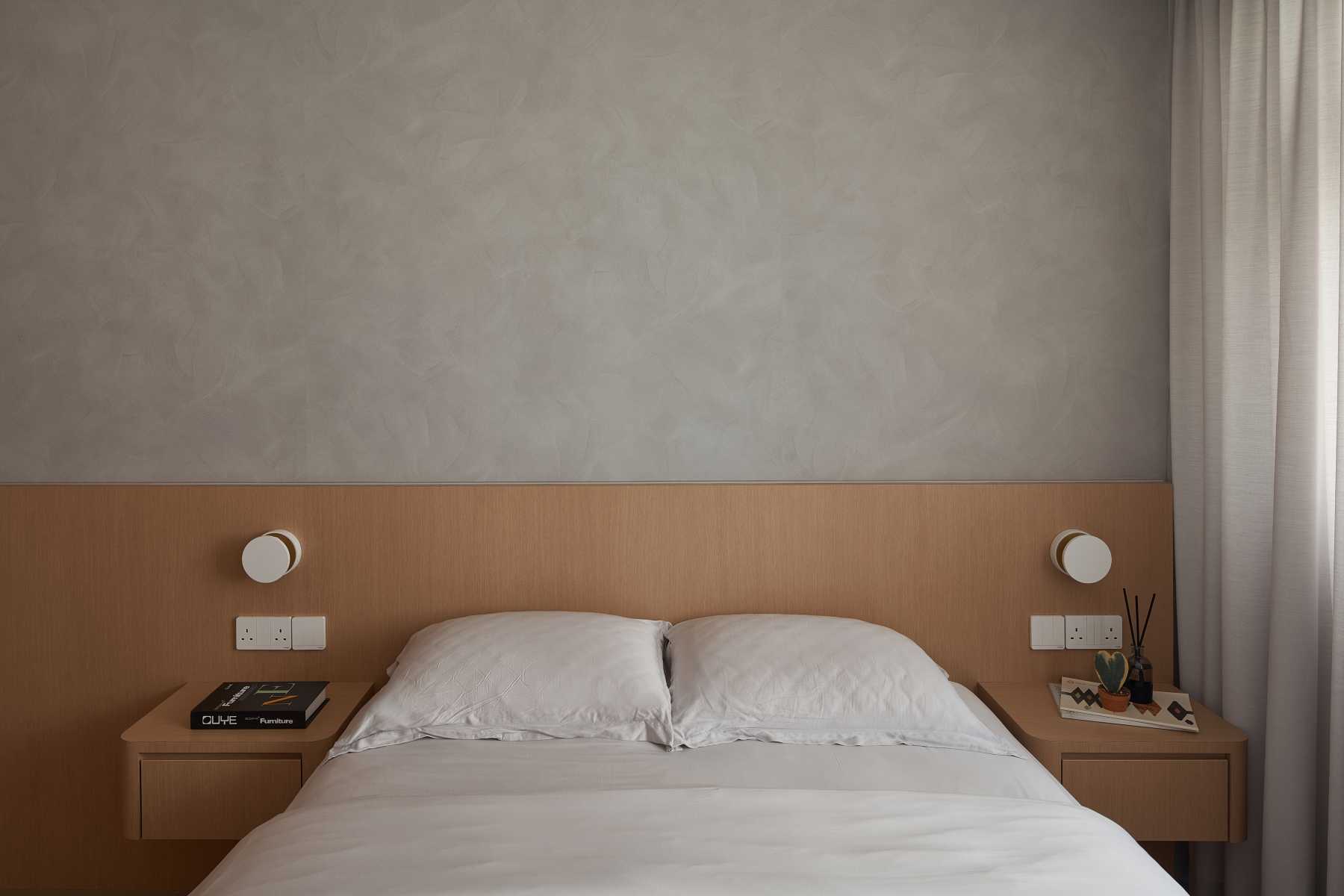 Scandinavian Bedroom with Bedside Table and Queen Bed