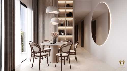 Scandinavian Dining Room at Eco santuary 61 chestnut drive