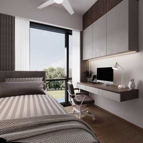 Modern Bedroom at Piermont Grand Condo