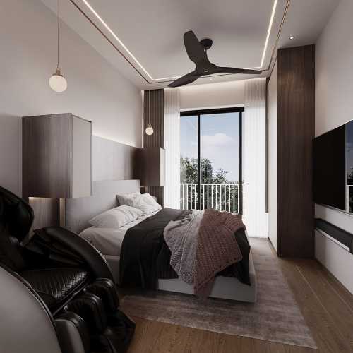 Modern Bedroom at Piermont Grand Condo