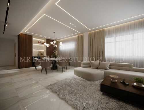Contemporary Living Room at 506 Serangoon North Avenue 4