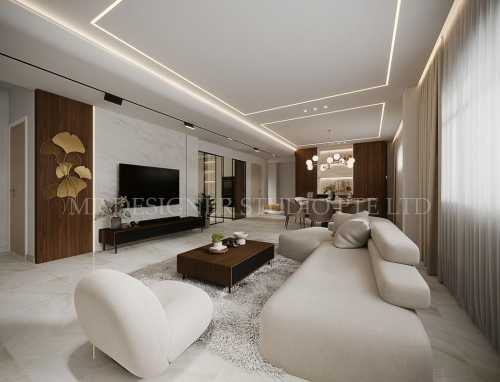 Contemporary Living Room at 506 Serangoon North Avenue 4