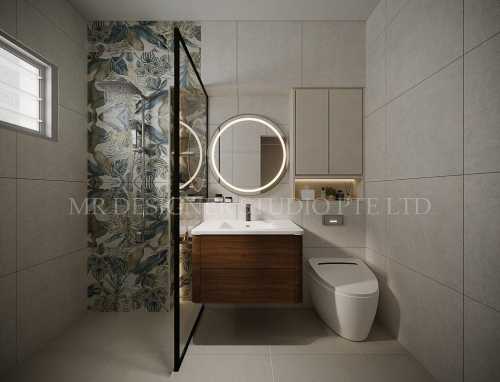 Contemporary Bathroom at 506 Serangoon North Avenue 4