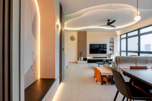 Modern Living Room at Resale 3 Bedroom Condo @ City Square Residences