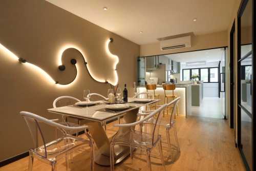 Contemporary Dining Room at Ang Mo Kio Ave 3