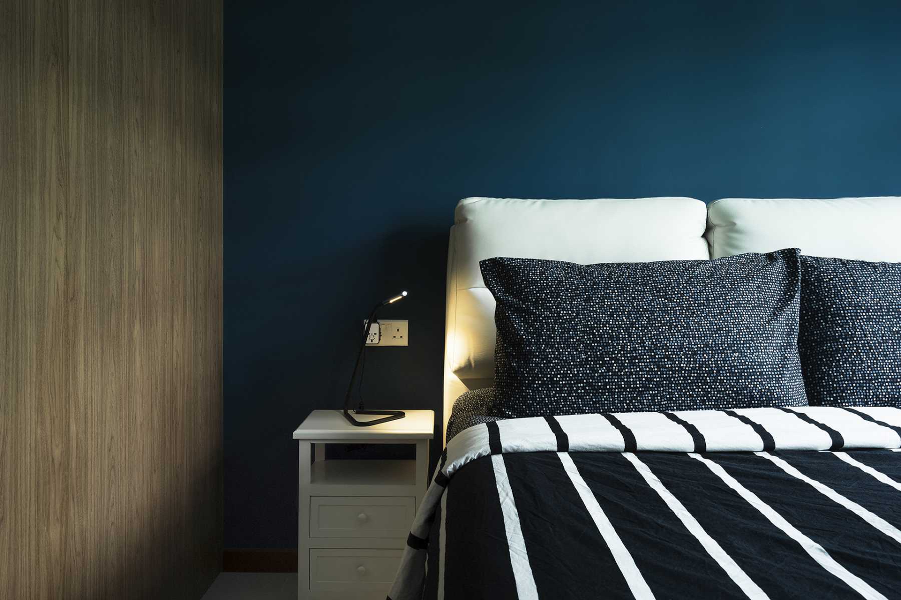 Contemporary Bedroom with Ceiling Light and Wardrobe