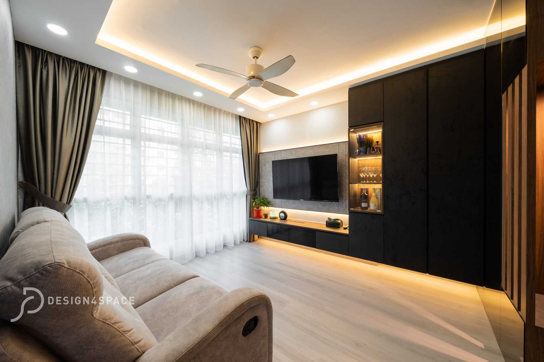 Modern Living Room with Vinyl Flooring and Wood Flooring