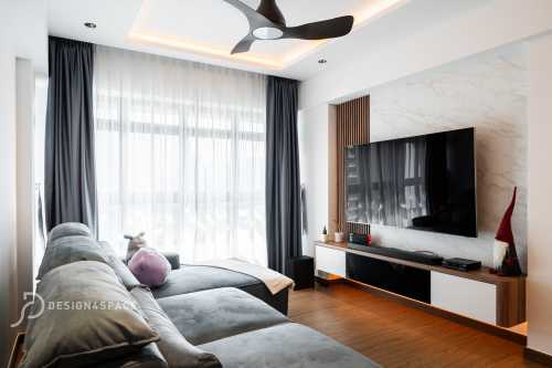 Contemporary Living Room at Punggol | Northshore Edge