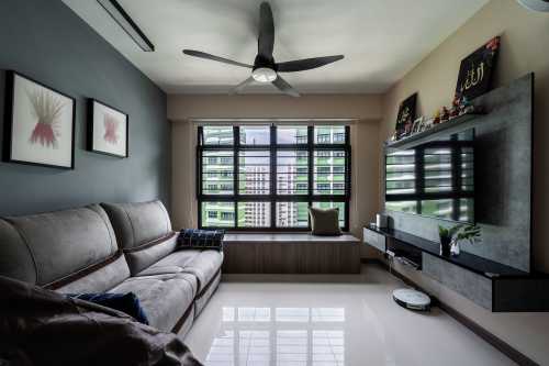 Contemporary Living Room at Tampines | Tampines Greendew