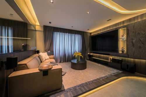 Contemporary Living Room at Resale 5 Room HDB @ Tiong Bahru