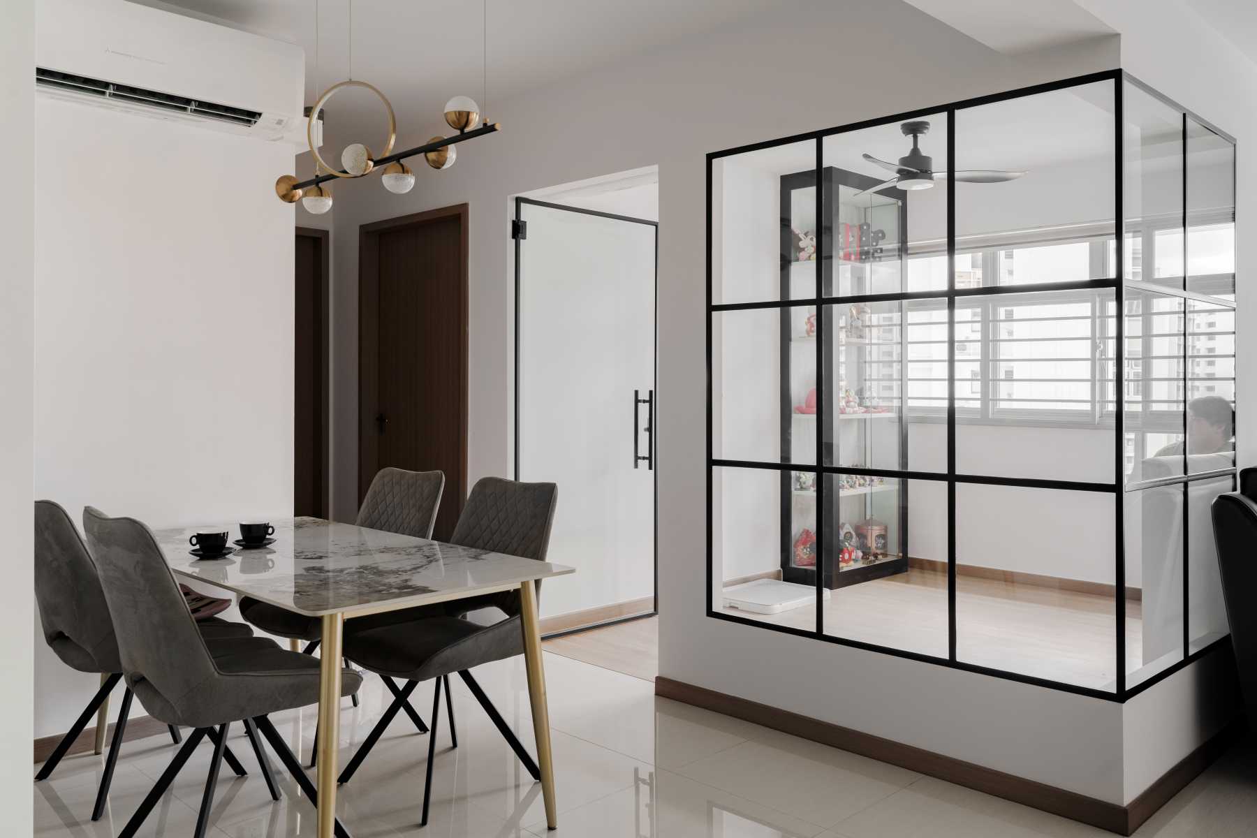 Contemporary Living Room with Ceiling Light and Lighting