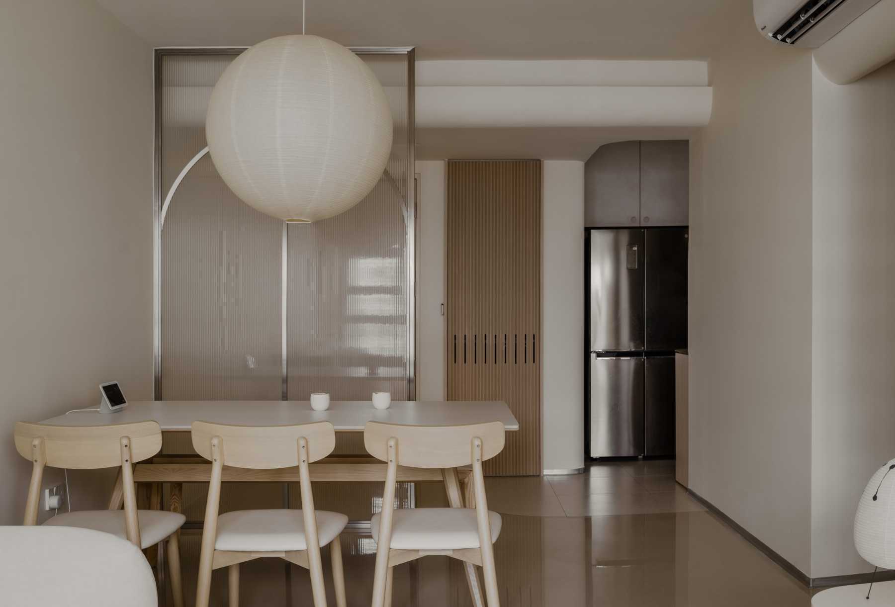 Modern Living Room with Dining Table and Dining Chairs