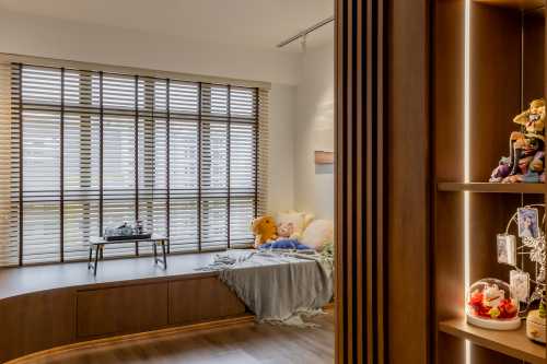 Contemporary Living Room at New 4 Room BTO @ Clementi